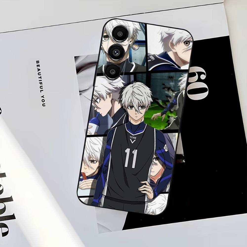 Anime B-Blue L-Lock Phone Case For Samsung S25,S24,S23,S22,S21,S20,S10,Ultra,Plus,Lite,FE,Soft Silicone Black Cover