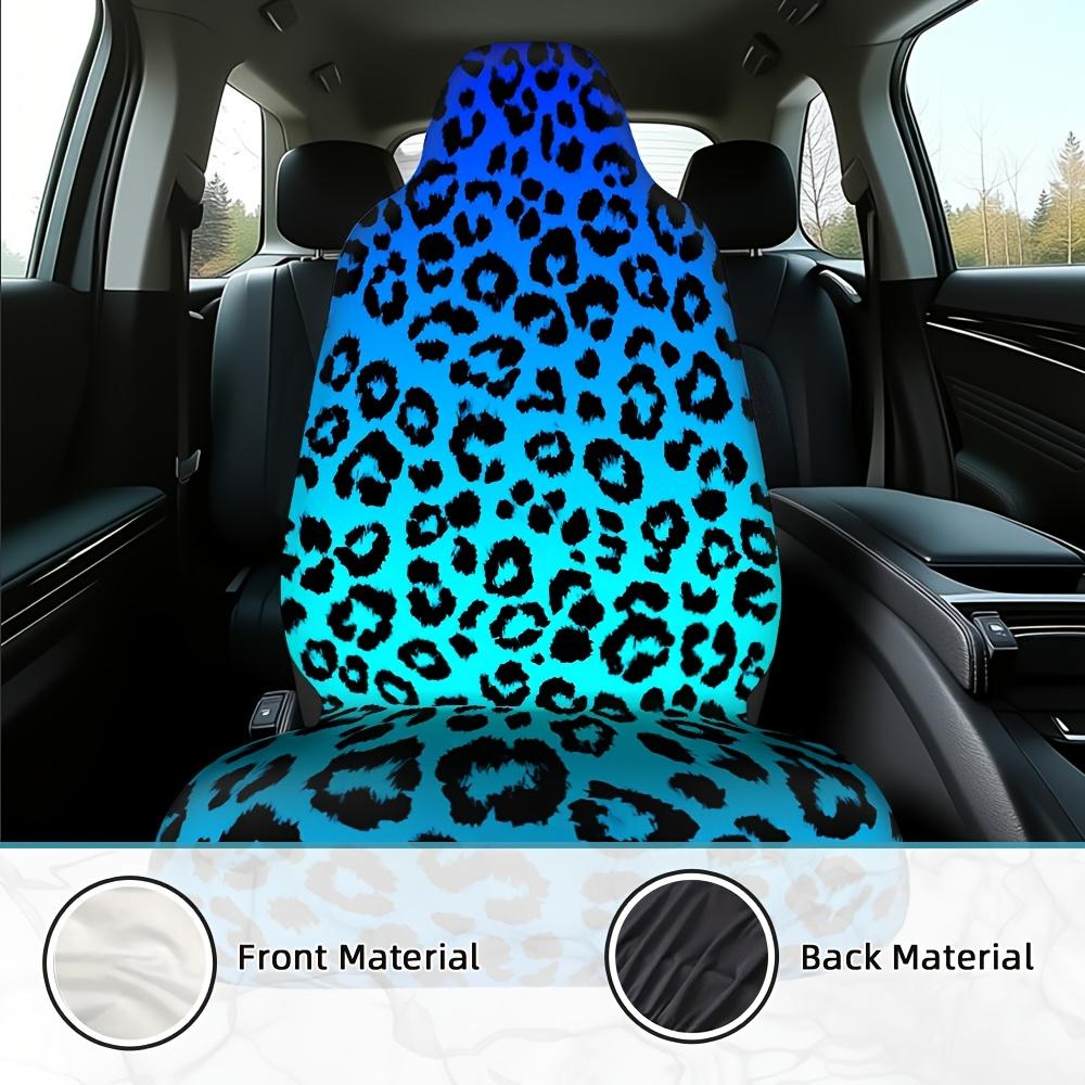2pcs Tiger Stripe Print Car Seat Covers - & Leopard Spot Design, Washable Polyester, Universal Fit For Cars, SUVs, Trucks - Eleg