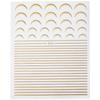 12Pcs/1pcs Nail Lines Strip Stickers Gold/Silver Metal CurveStrip Tape Decals Self-Adhesive Slider DIY Manicure Nail Art Sticker