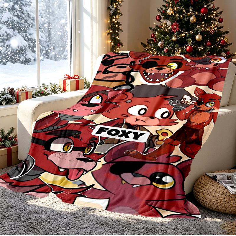 Five Nights at Freddy's Pattern Blanket for Home Decoration, Bed, Sofa, Car Travel, Camping, Suitable for All Seasons, Birthday Christmas Gift