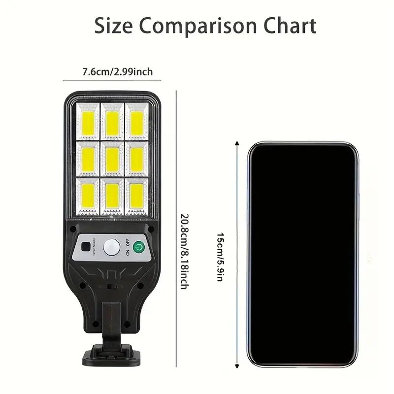 Powerful LED Solar Outdoor Led Courtyard Wall Lamp 3 Modes Human Body Induction Garden Terrace Garage Door Street Lighting
