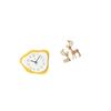 Acrylic Reindeer Wall Clock Modern Office Ornament Silent Timepiece European Deer Lover Sculpture