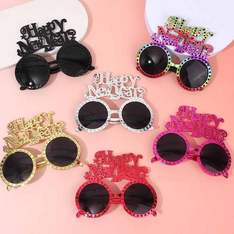1/4Pcs 2026 Happy New Year Funny Glasses - Photo Props Eyeglasses for Party Supplies & New Year Atmosphere Decoration