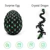 3D Printed Dragon Egg Figurine Movable Joints Luminous Loong Figure Fidget Toy Dragon Egg with Articulated Dragon Inside Decoration Ornament