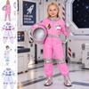 Mit Kappe Astronauten Kostüm Set mit Handschuhen Raumanzug Rakete Overall Weltraum Party