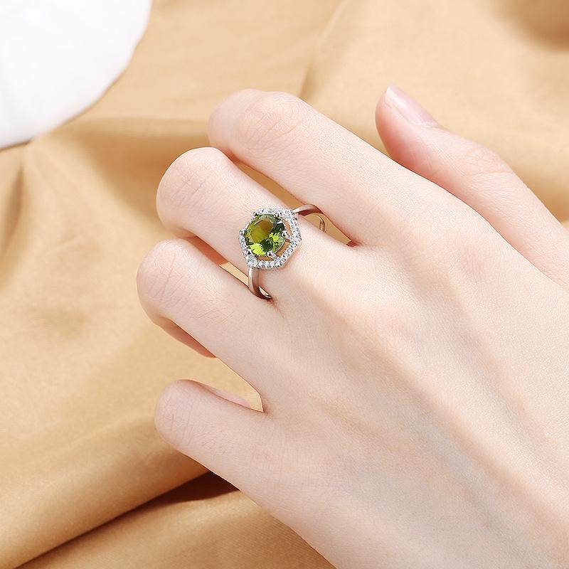 Lindon Classic Copper Alloy Zircon Ring Ladies Jewelry Wedding Promise Party Gift