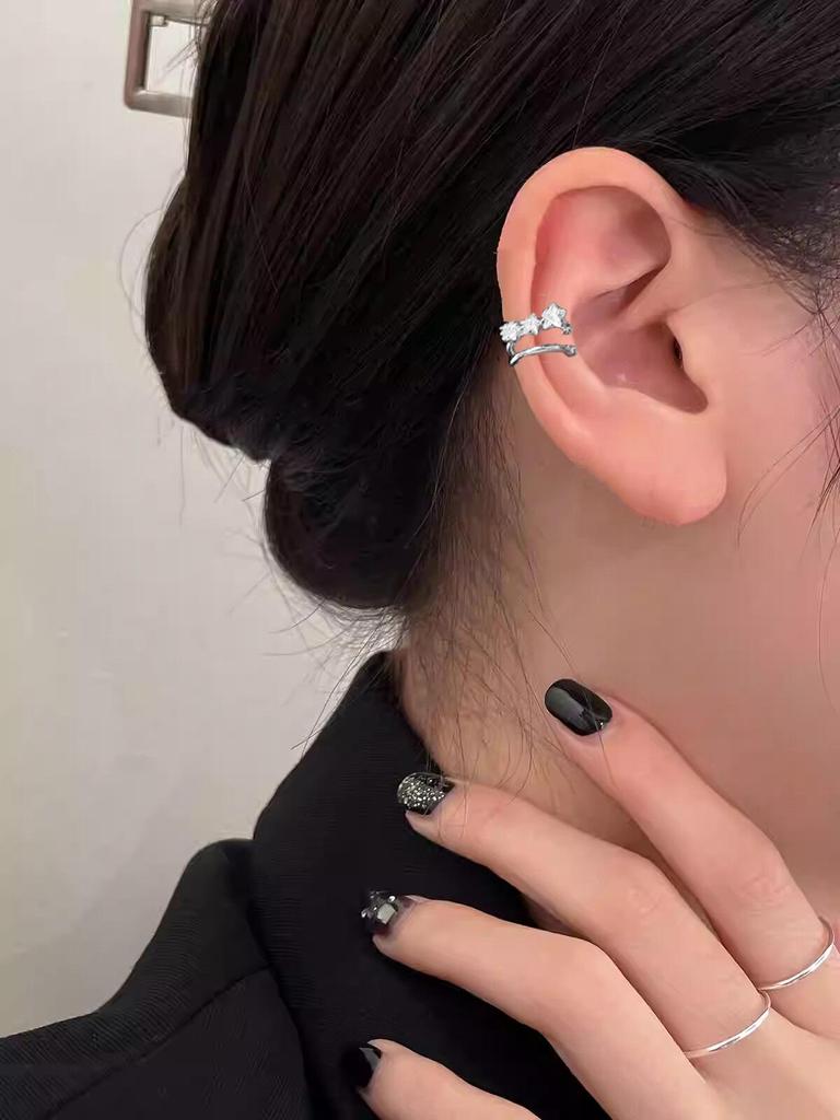 Sternenhimmel Perlenquaste Ohrhaken mit Zirkonia – Kein Piercing erforderlich