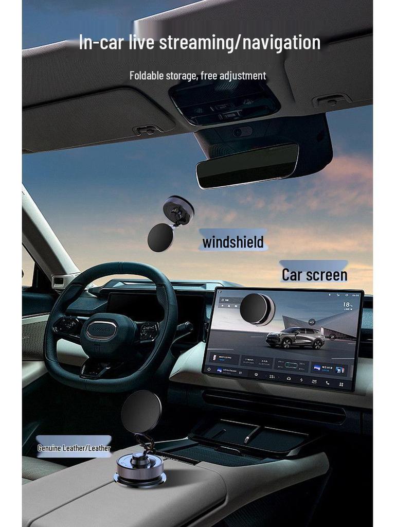 360° Rotatable Magnetic Car Phone Holder with Strong Suction Cup
