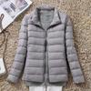 Womens Lightweight Packable Down Jacket Thin Short Puffer Coat With Stand Collar Slim Fit