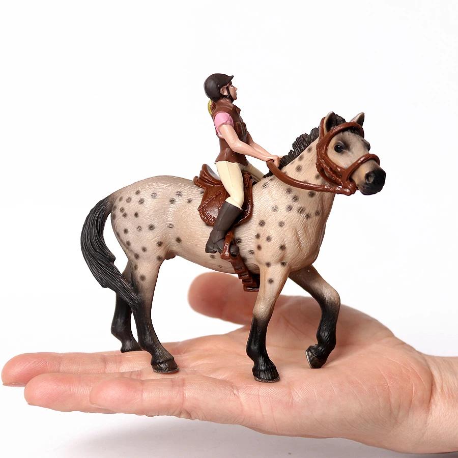 Toy Horses Equestrian Rider Horse Playset Farm Animals Action Figure Animal Figurines Plastic Models Children Toys Kids Gifts