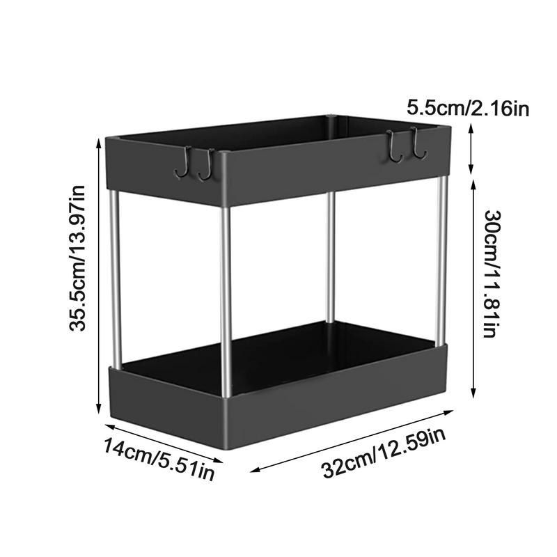 Under Bathroom Sink Organizer 2 Tier Under Bathroom Cabinet Organizer Multi-Purpose Storage Shelf for Sinks Kitchen Cabinet