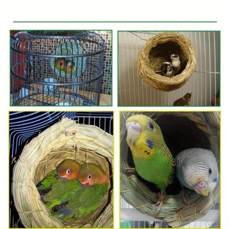 Bird Parrot Handwoven Straw Cage Animals Hamster Parrot Hatching Breeding Cave