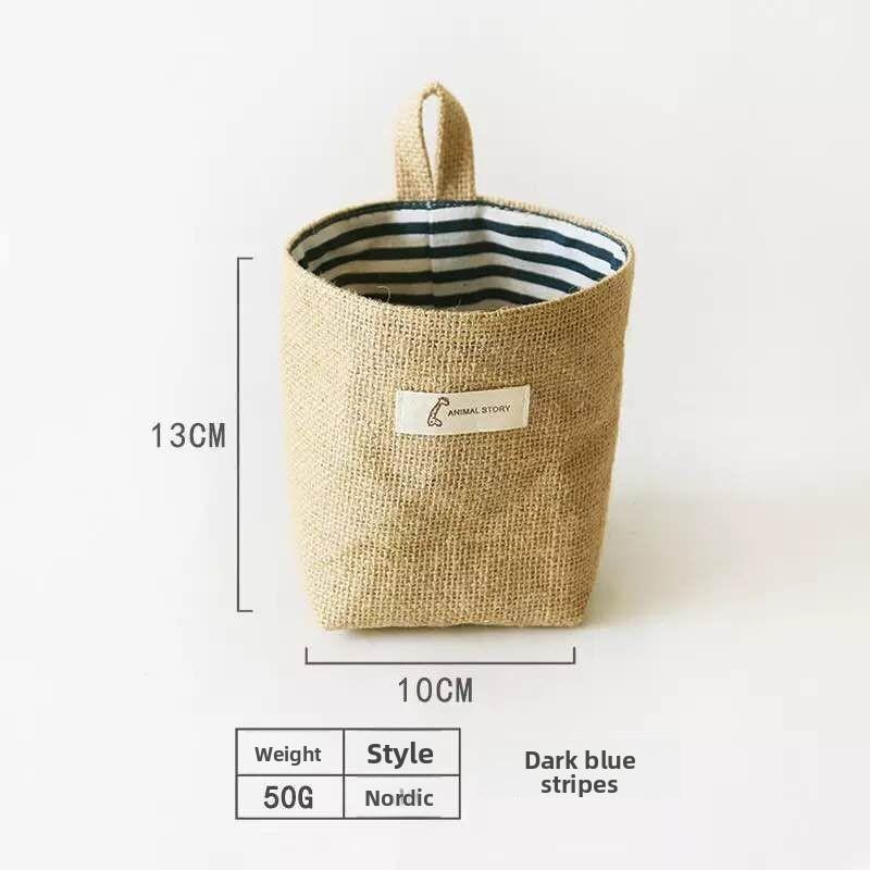 Jute Wall-Mounted Hanging Storage Bag for Door, Bathroom, Desktop, Bedroom Kitchen Organization