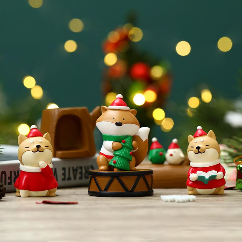 Creativity Mini Christmas, Old Man, Sleigh, Tree, Snowman, Animal, Cute Handmade Ornaments, Resin Decoration Decorative Gifts