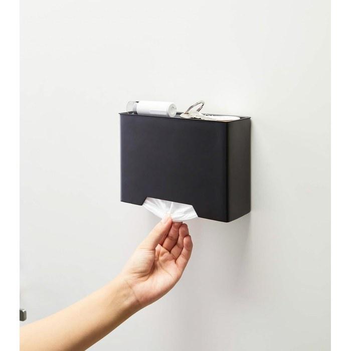 Yamazaki Magnet Mask Holder Black, Tower Mask Case Box Type, 4359, Approx. W19 X D6.5 X H13.5cm