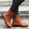 2021 Autumn/Winter Women's Leather Fashion Boots with Side Zipper
