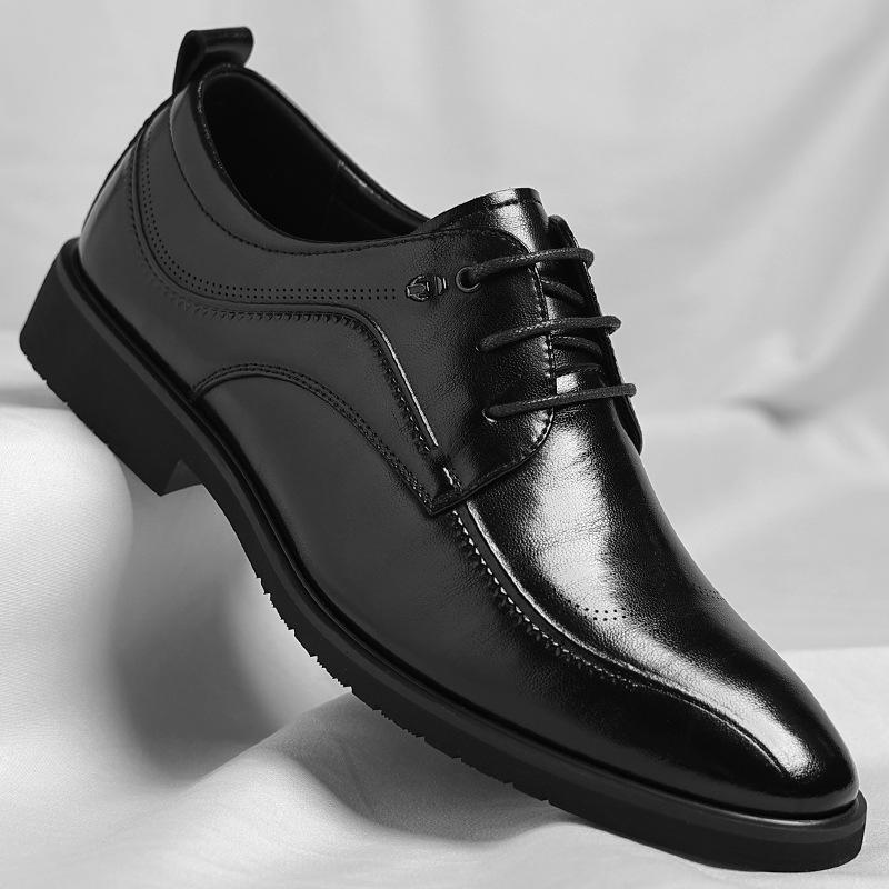 Men's 2025 Large Size Leather Shoes Brock Business Trend Men's Formal Wear British Style Commuter Shoes