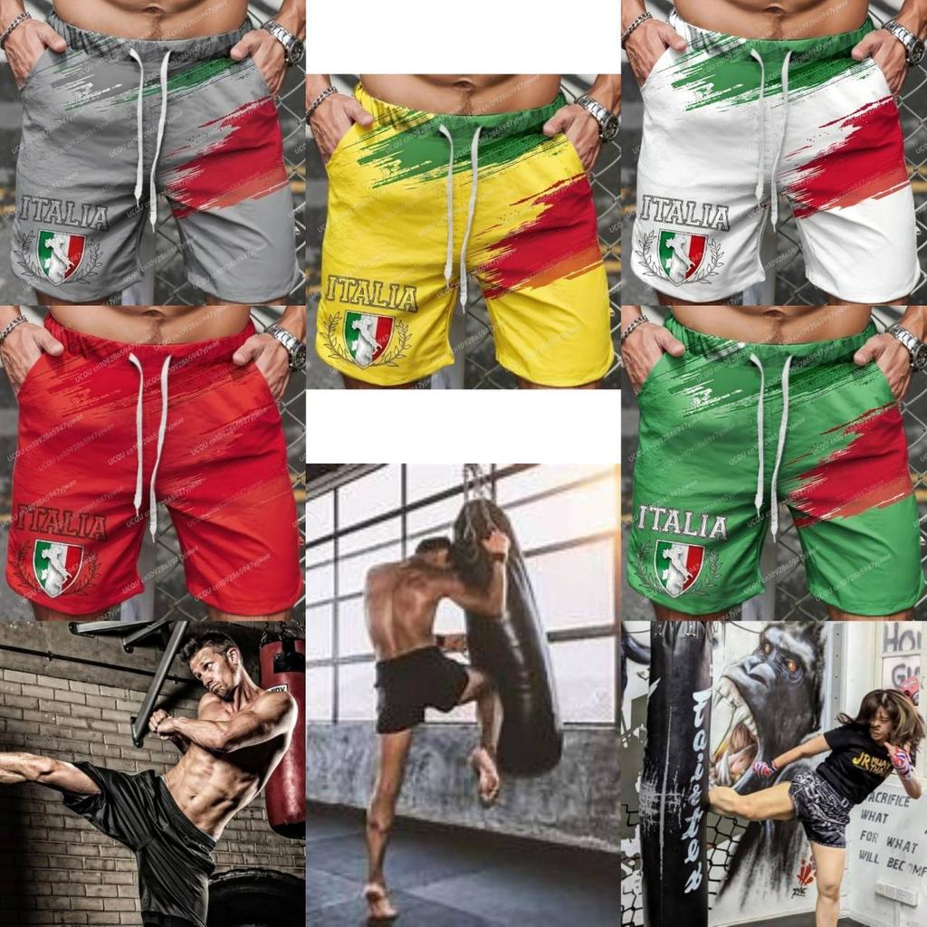 Boxing Shorts Pants Italy 3D Print Fighting Training MMA Unisex Men Women Quick Dry Fitness Gym Sport Workout Casual Streetwear