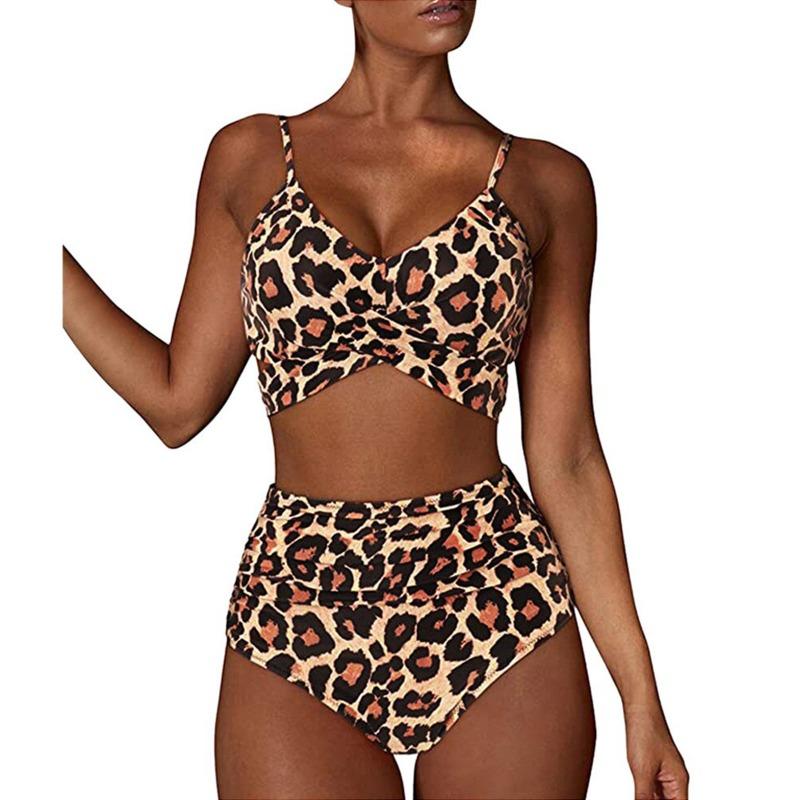 Summer Sexy Sleeveless Halter Split Swimsuit Bikini