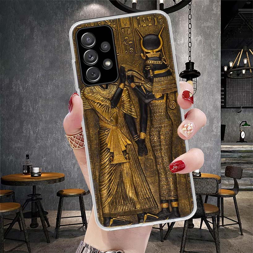 Egypt Nefertiti Anubis Ankh Pharaoh Soft Phone Case For Samsung Galaxy A13 A14 A15 A16 A17 A53 A54 A55 A56 A57 A33 A34 A35 A36 A