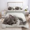 Cat Quilt Cover Package Lovely Animal Kitten Printed Quilt Cover Kids Teens Girl Animal Full Size Queen Dimension King Size Size Polyester Bed Cover