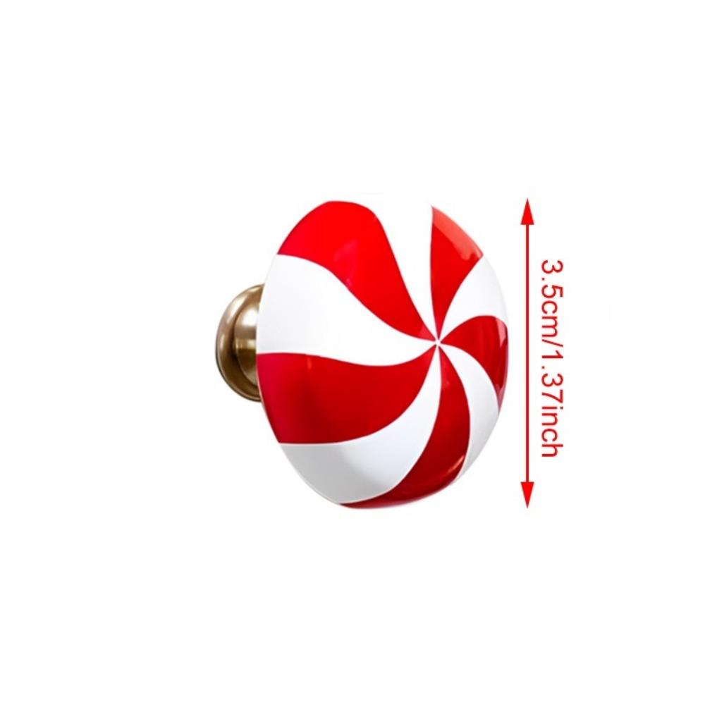 2/4PCS Christmas Peppermint Knob Covers Decorative Cabinet Knob Cover Creative Door Knob Covers for Christmas Home Decoration