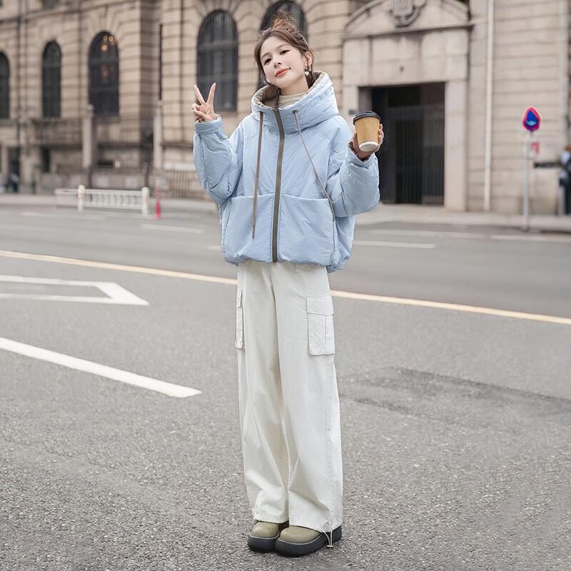 

Женская хлопковая куртка Sybelle с капюшоном, цветными блоками, свободного кроя S