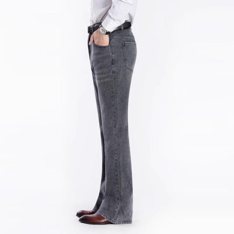 Men's Denim Flared Jeans Men's Mid Rise Stretch Light Blue Jeans
