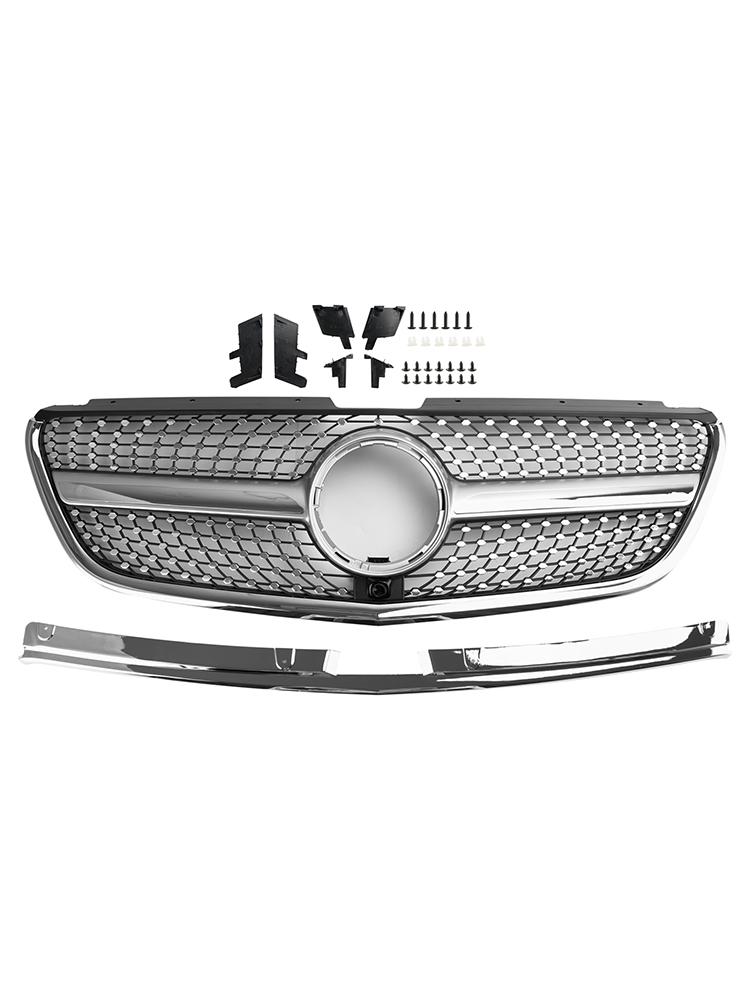 Diamond Front Bumper Grill Grille Fit Mercedes Vito W447 2015-19 GT Stlye
