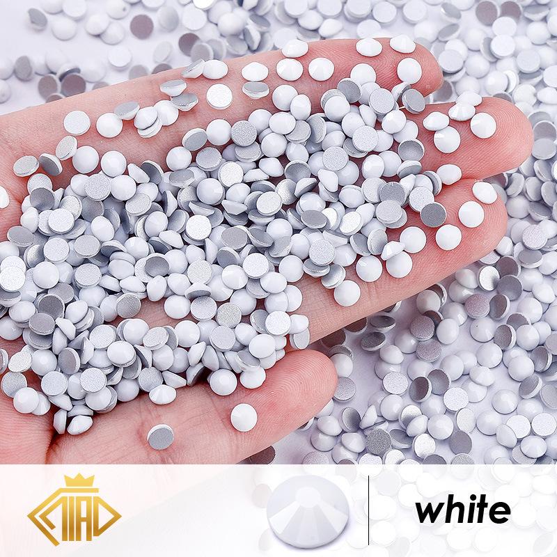 Support Fan Sticker Drill Rhinestone Flat Bottom Drill Nail Drill Sticker Face Bright Drill Diy Glass Round Diamond Color Diamond Small Diamond