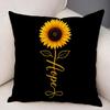 Simple Stylish Sunflower Cushion Cover Natural Linen Organic Fabric DoubleSided Printing Breathable For Decor