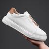 Real Leather Men's Shoes 2025 New Versatile One Foot Lazy Casual Board Shoes Top Layer Cowhide Men's White Shoes