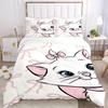 3pcs Aristocats Marie Printed Bedding Set, Soft and Comfortable Quilt Cover for Bedroom, Guest Room (1 Duvet Cover + 2 Pillowcases, Pillow Core N