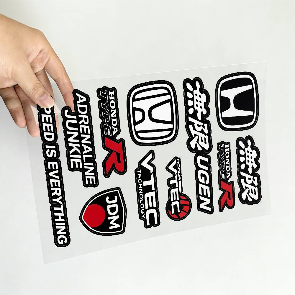 ARA1 FOR HONDA MUGEN TYPE R VTEC Waterproof Reflective Motorbike Stickers Easy Peel Removable Decals for Motorcycle Car