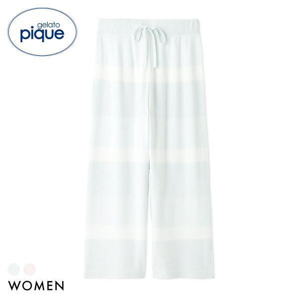 gelato pique women s smooth lite gradation border three-quarter length pants gelato pique pajamas room wear gelato pique