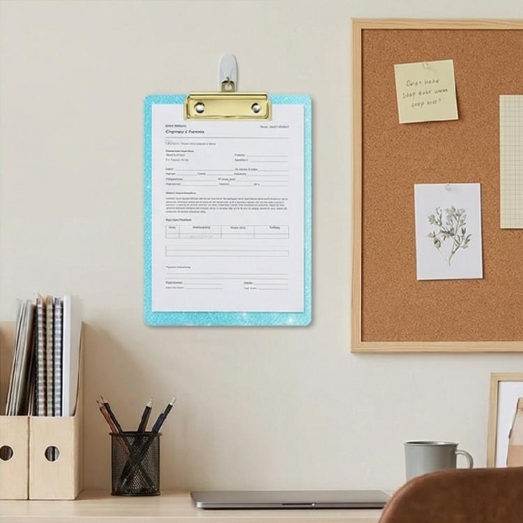 Sparkling Clipboard 6x4Inch Small Acrylic Clipboard Portable Document Organiser Writing Board For Organizing File Paper