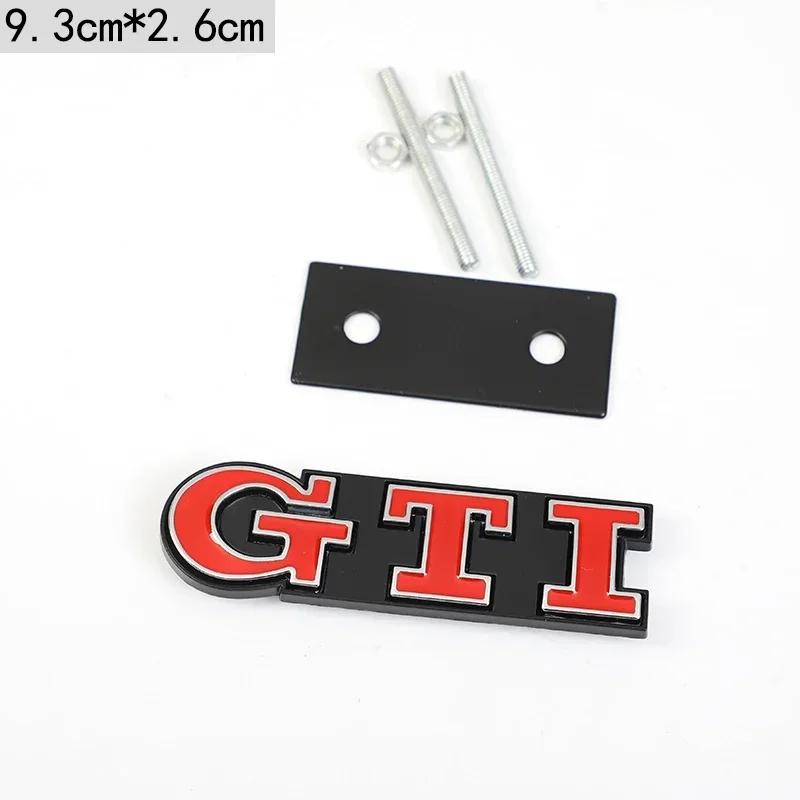 Opq1 Car Front Grille Badge Metal GTI Logo Sticker For VW GTI Polo Golf 5 6 Passat B3 Scirocco Tiguan Jetta Touareg Beetle Touran CC