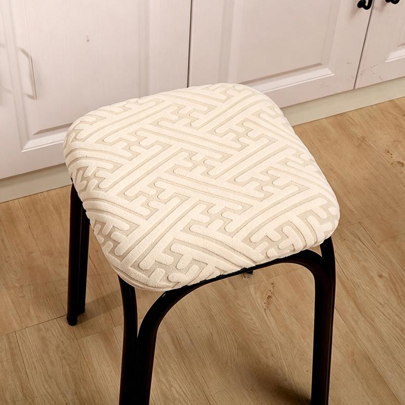 Jacquard Bar Chair Cover Stretch Short Back Bar Stool Covers Dining Room Anti-Dirty Seat Slipcovers For Hotel Wedding Home