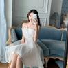 Sweet and Super Fairy Mesh Dress Women's Sleeveless Ruffle Mesh Camisole Dress High Waist A Line Short Mini Skirt Suitable for Parties Vacations