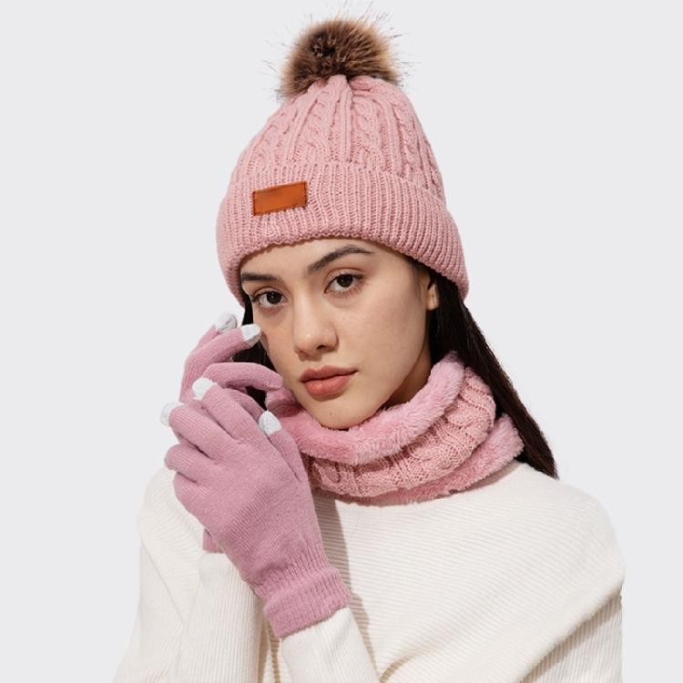 Outdoor Hat Scarf and Gloves Suit Stylish Streetwear Knitted Hat Winter Warm Hat for Outdoor Activity