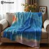 Blue & Pink Contour Map Cartoon Anime Print Flannel Blanket Soft Warm Throw for Kids Bedroom Sofa Bed Christmas Office Car