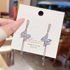 Koreanische Socialite Leichter Luxus Quastenohrringe – Herbst/Winter Silber Stecker für Damen