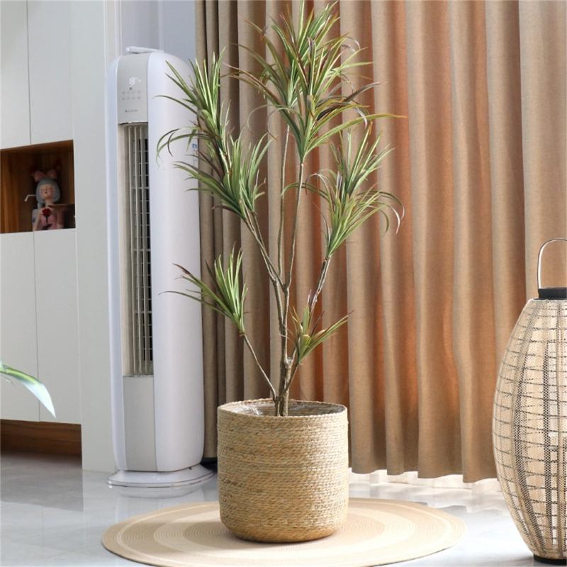Planter Basket Hand Woven Plant Flower Pots Cover with Plastic Liner Plant Pot Storage Basket Farmhouse Plant Pot