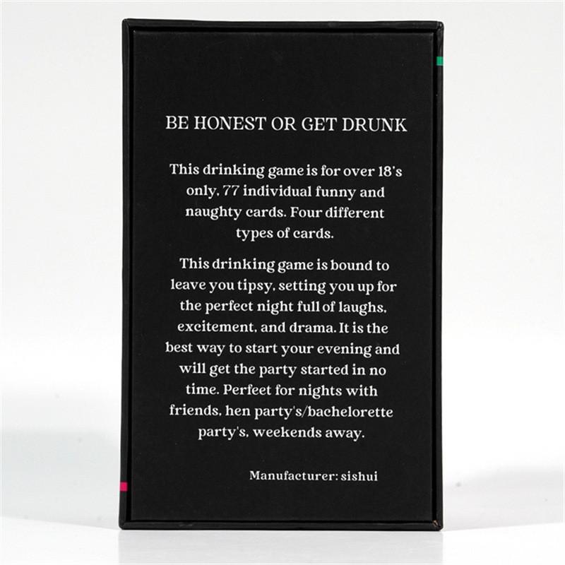 Be Honest Or Get Drink Card Game Set For Group Play And Party Entertainment