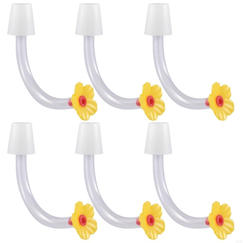 6pcs Hummingbird Feeders Tube LeakProof Replacement Part Flower Tips For Garden HX6C