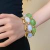 Colorful Jade Geometric Acrylic Bracelet - Retro, Simple, & Fashionable with a High-End Feel