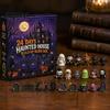 Průhledný akrylový Halloweenský dekor Adventní kalendář 2026, 24denní odpočet s dárkem pro děti Sběratelské miniaturní figurky, Strašidelné panenky