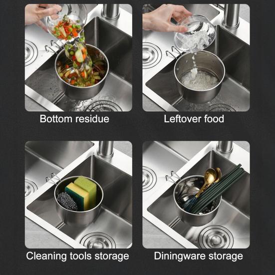 Hanging Sink Strainer Basket Stainless Steel Colander Kitchen Food Waste Strainer Corner Sink Strainer for Efficient Draining Food Residue Filtration