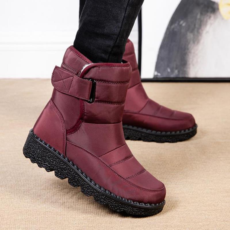 Damenstiefel Schnee Weiche Damenschuhe Slip-On Plateau-Stiefel Damen Lässige Stiefeletten Wasserdicht Neu Botas