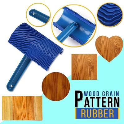 4 Stile Holzmaserung Maserung Gummi Patin Maleffekte DIY Wandmalerei Roller mit Griff Holzmaserung Muster Wanddekorationswerkzeuge